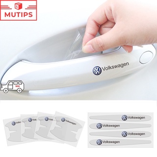 สติกเกอร์ใส ป้องกันรอยขีดข่วน สําหรับติดมือจับประตูรถยนต์ VW Polo Volkswagen Golf mk3 mk6 mk7 Scirocco Beetle Passat B5 B6 B7 CC B8 T5 8 ชิ้น