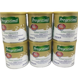 Pregestimil พรีเจสติมิล อาหารทารกสำหรับทารกที่มีระบบการย่อยอาหารผิดปกติ ขนาด 400 กรัม (6 กระป๋อง)