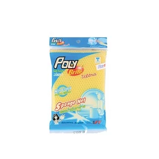 (ยกแพ็ก) Poly-Brite โพลี-ไบรท์ ฟองน้ำหุ้มตาข่าย (คละสี) สปอนจ์อัลตร้า ไม่เป็นรอย ขัดเทฟลอน เครื่องแก้ว (6 ชิ้น,12 ชิ้น)