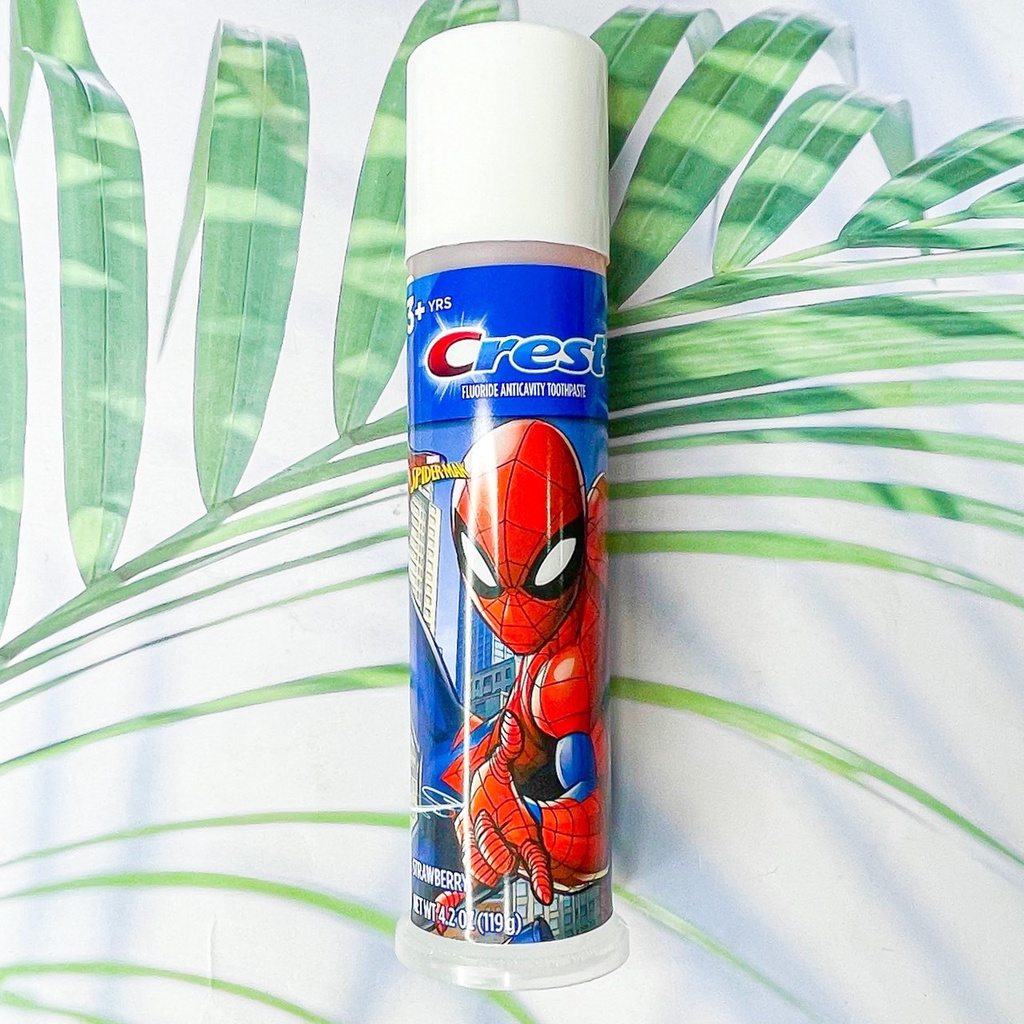 (Crest®) Kid's Toothpaste Pump, featuring Marvel's Spiderman, Strawberry 119g ยาสีฟันสำหรับเด็กอายุ 2+ ปี
