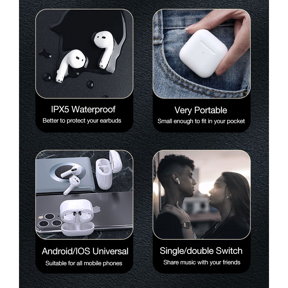 Pro4 TWS หูฟังไร้สายใหม่ล่าสุด บลูทูธไร้สาย เสียงดี คุณภาพดี เชื่อมต่อรองรับ