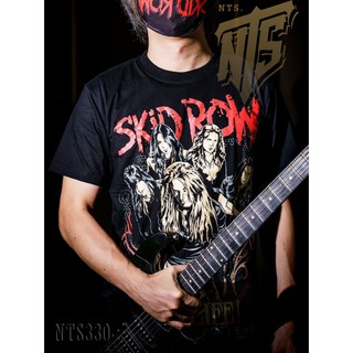 NTS 330 Skid Row เสิ้อยืดดำ เสื้อยืดชาวร็อค เสื้อวง New Type System NTS Rock brand Sz. S M L XL XXL