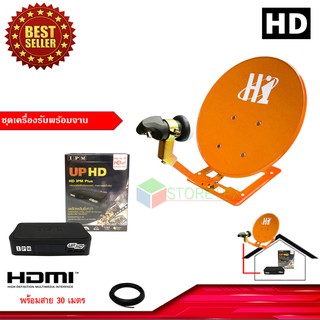 IPM UP HD กล่องรับดาวเทียมไอพีเอ็ม + ชุดจานดาวเทียมปิคนิค (35cm.) รุ่น HI พร้อมสาย 30 เมตร