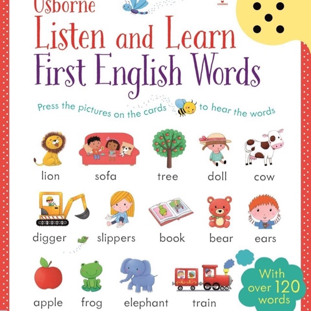Usborne Listen&amp;Learn First English Words หนังสือสอนคำศัพท์โดยการใช้รูปภาพและเสียงเป็นสื่อในการสอนเด็กๆ พร้อมส่ง
