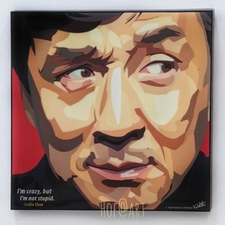 Jackie Chan เฉินหลง นักแสดง Hollywood รูปภาพ​ติด​ผนัง​ pop art พร้อมกรอบและที่แขวน กรอบรูป แต่งบ้าน ของขวัญ รูปภาพ