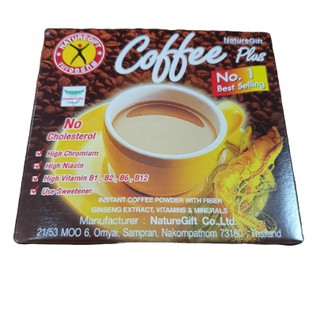 กาแฟ Coffee Plus เนเจอร์กิฟท์ ผลมโสมสกัด ไม่มีคอลเลสเตอรอล  13.5กรัม x 10ซอง