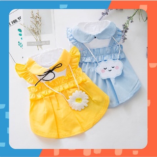 [🚚 พร้อมส่ง] ชุดกระโปรงสัตว์เลี้ยง Sunflower And Cloud Summer Vest ชุดหมา ชุดสุนัข ชุดแมวน่ารัก ชุดแมว