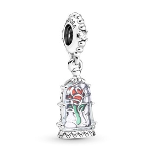 (พร้อมส่ง)*New*Pandora Disney Beauty and the Beast Enchanted Rose Dangle Charm