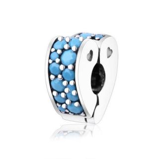 (พร้อมส่ง)*New*Pandora Cyan Blue Arcs of Love Clip