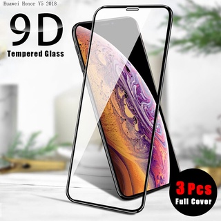 3Pcs 9D Tempered Glass For Huawei Y5 Y6 Y7 Y7A Y9 Y6S Y9S Y6P Y5P Y8P Pro Prime 2018 2019 สำหรับ Case Screen Protector Full Transparent Ultra thin Coverage Protective Explosion-proof