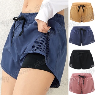 กางเกงออกกำลังกายขาสั้น กางเกงเอวยางยืด มี 4 สีให้เลือก มีซั…