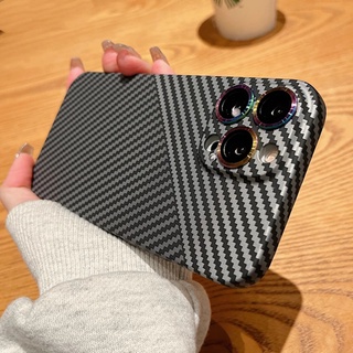 เคสฟิล์มกระจกนิรภัย คาร์บอนไฟเบอร์ หลากสี สําหรับ Iphone 13 12 11 Pro Max