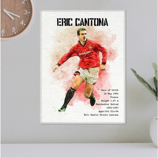 โปสเตอร์ ผ้าแคนวาส Eric Cantona Manchester United เอริค คันโตน่า ตำนาน นักฟุตบอล แมนยู แมนเชสเตอร์ยูไนเต็ด