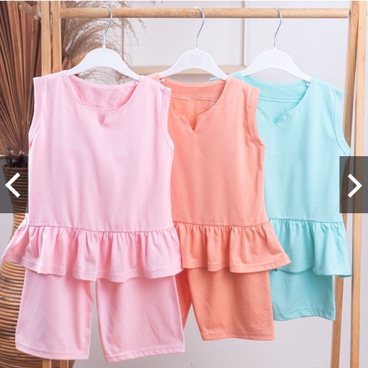 MAY GIRLS SINGLET SET / TODDLER GIRLS SLEEVELESS RUFFLE SINGLET SET 1-5 ปี
