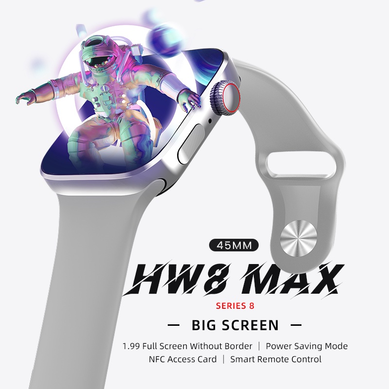 นาฬิกาข้อมือสมาร์ทวอทช์ HW8 Max Series 8 NFC เชื่อมต่อบลูทูธ สั่งการด้วยเสียง