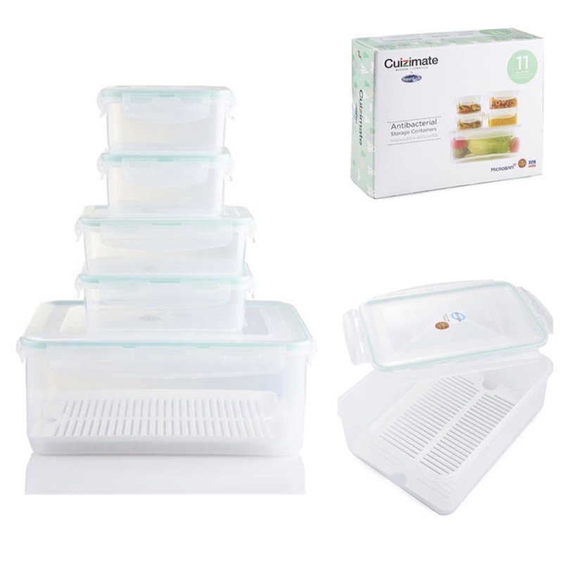 ชุดกล่องอาหาร CUIZIMATE จำนวน 11 ชิ้นเทคโนโลยี ล๊อค 2 ชั้นและ Microban ช่วยยับยั้งเชื้อราและเชื้อแบคทีเรีย