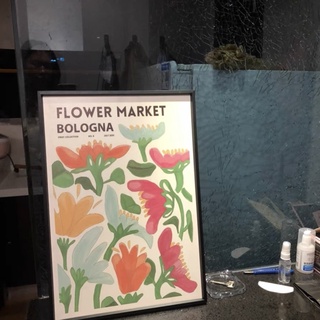 พร้อมส่ง💖🤎 ภาพพร้อมกรอบ สไตล์นอร์ดิก กรอบรูป flower market nordic tokyo bologna