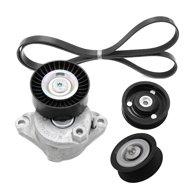 Engine Drive Belt Tensioner Assembly amp 2 Idler Pulleys amp Belt for ...