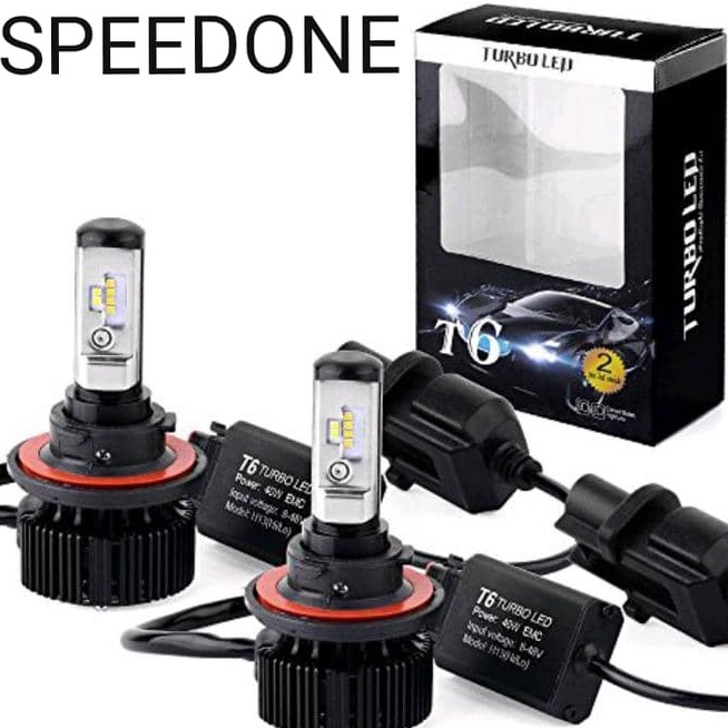 LED HID BULB H4 / H11 / H7 / 9006 รถ HEADLAMP (T6) TURBO 6000K (2 ชิ้น)
