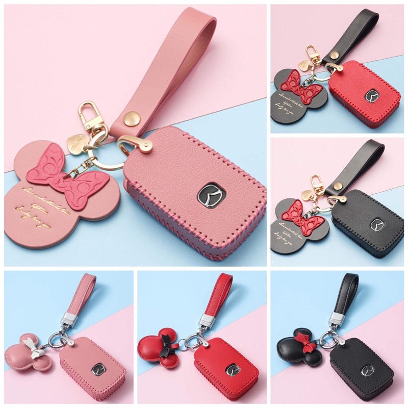 เคสกุญแจรถยนต์ All New Mazda 3 CX3 CX30 เคสกุญแจหนัง เคสกุญแจ เคสกุญแจมิกกี้ Key Case (สำหรับ 2 และ 