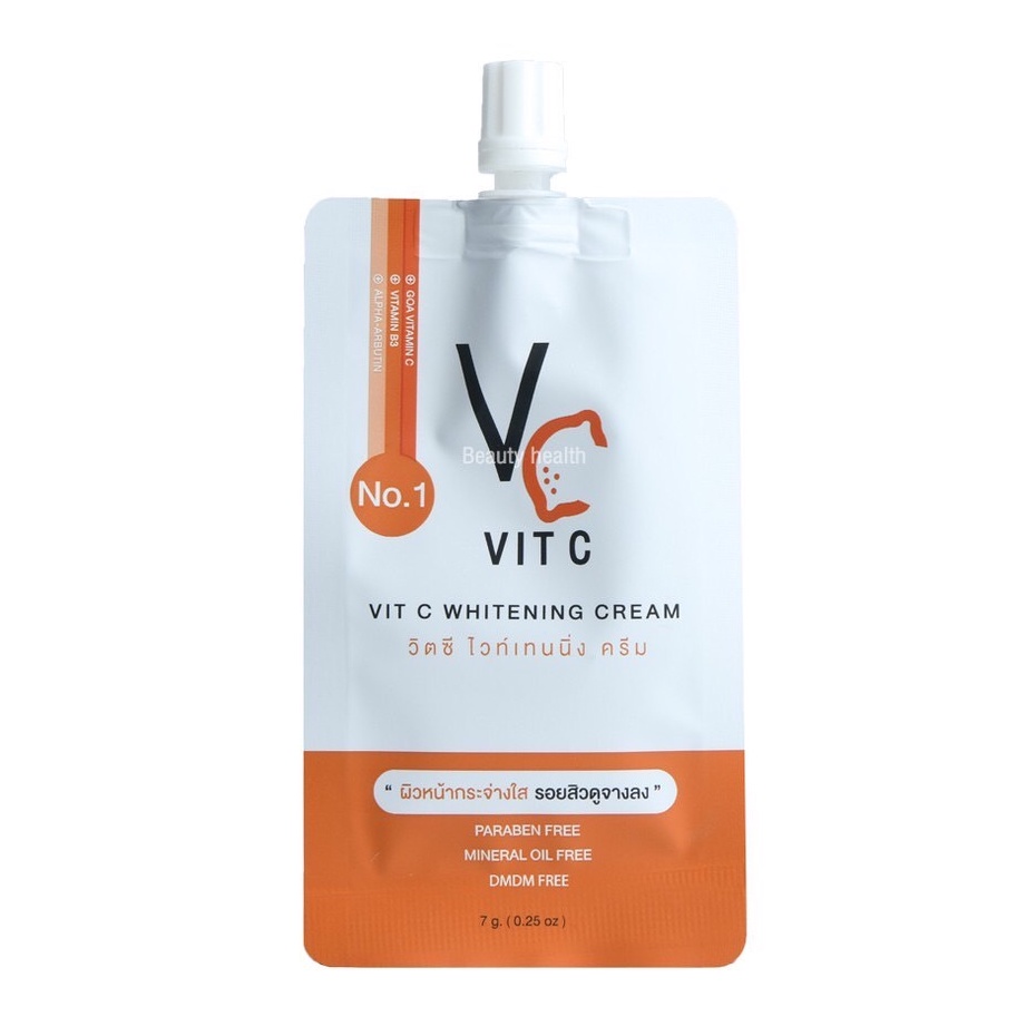 1ซอง VC Vit C Whitening Cream วีซี วิตซี ไวท์เทนนิ่ง ครีม 7 ml