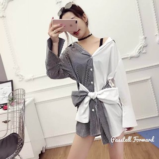 Korea two toned shirt dress