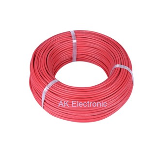 สายไฟซิลิโคน ทนความร้อนสูง 6AWG 7AWG 8AWG 10AWG 12AWG 14AWG 16AWG 18AWGทองแดงแท้เคลือบดีบุก  ตัดแบ่งขายแยกสีดำ และ สีแดง