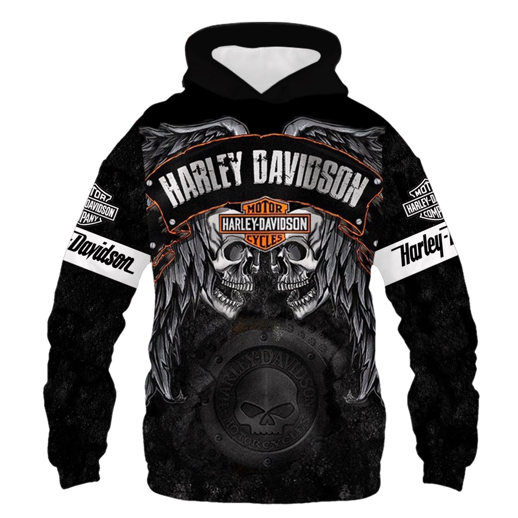 เสื้อกันหนาวแขนยาว มีฮู้ด แต่งซิป เหมาะกับของขวัญวันเกิด สําหรับ Harley Davidson S-6XL