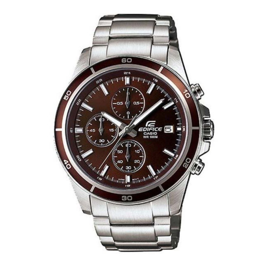 CASIO Edifice chronograph นาฬิกาข้อมือ สายแสตนเลส สีเงิน EFR-526D-5AVDF - Brown
