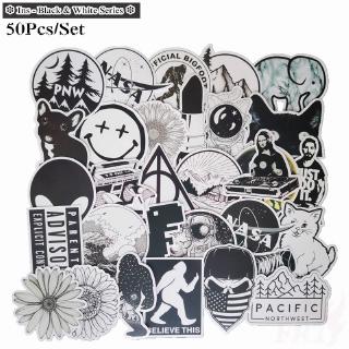 ❉ Ins - Black &amp; White Series B สติ๊กเกอร์ ❉ 50Pcs/Set Mixed Luggage Laptop Skateboard Doodle สติ๊กเกอร์