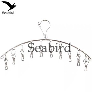 Seabird ไม้หนีบผ้า ไม้แขวน  ไม้แขวนหนีบผ้าสแตนเลส ไม้หนีบเสื้อผ้า ไม้แขวนหนีบผ้า10ตัวหนีบ