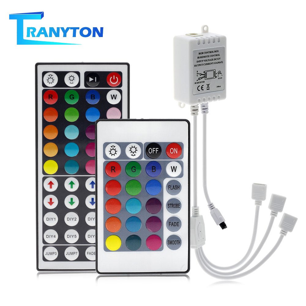 Dc 12v Mini 44 24 Key Led Rgb รีโมทควบคุม Ir สําหรับ 2835 5050 Rgb Led Strip Lights