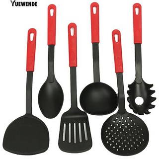 ※‴ 6 ชิ้นชิ้นส่วนของห้องครัวชุดเครื่องมือทำอาหาร Nylon Spatula Spoon Utensils เครื่องครัว