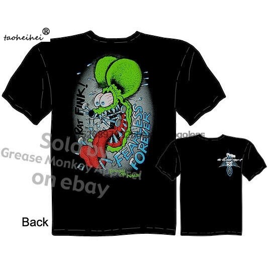 เสื้อยืดคอกลม ผ้าฝ้าย พิมพ์ลาย Fearless Forever RatFink Big Daddy Ed Roth แฟชั่นคลาสสิก สําหรับผู้ชา