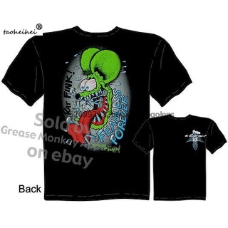 เสื้อยืดคอกลม ผ้าฝ้าย พิมพ์ลาย Fearless Forever RatFink Big Daddy Ed Roth แฟชั่นคลาสสิก สําหรับผู้ชาย