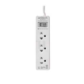 ปลั๊กไฟ Anitech H233 (2 M.) มอก. ทองแดงเกรดพรีเมี่ยม ปลั๊กพ่วง 3 ช่อง ประกัน 2 ปี EARTH SHOP / Randy Toshino Panasonic