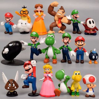 ฟิกเกอร์โมเดล super mario bros 18 ชิ้น