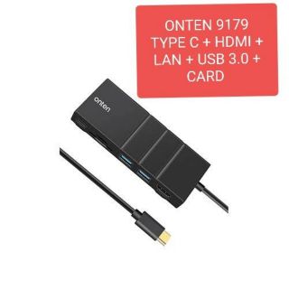 Onten Type-C To HDMI/SD-TF/USB3.0/RJ45GB/PD Converter