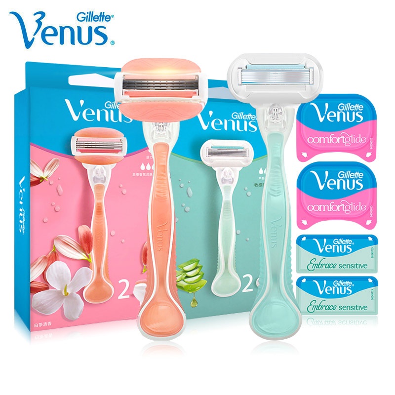 Gillette Venus Extra Smooth ผู้หญิงมีดโกนใบมีดสบู่หล่อลื่นปกป้องผิวปลอดภัยโกนหนวดมีดโกนต่อต้านระคายเคือง