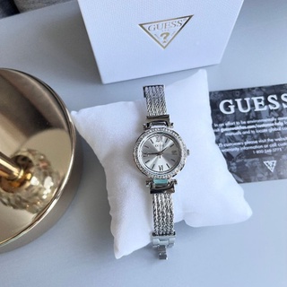 นาฬิกานGUESSWomens Stainless Steel Casual Wire Bangle Bracelet Watch U1009L1