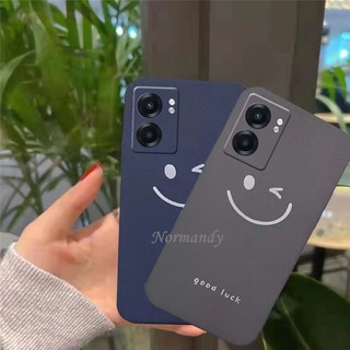 In Stock เคสโทรศัพท์ 2022 New Phone Case OPPO A77 A57 A96 A76 A55 Reno7 Z 7 Pro 5G 4G Fashion Smiley Good Luck Matte Handphone Casing Camera Shockproof Back Cover Silicagel TPU Softcase เคส