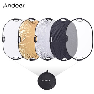 Andoer 90 * 60 ซม. แบบพกพารูปมือถือแบบพับได้ 5in1 หลาย Reflector