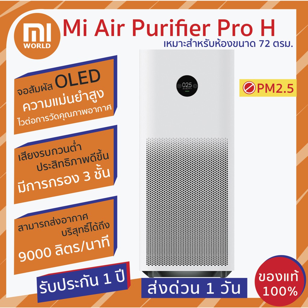 พร้อมส่ง เครื่องฟอกอากาศ Xiaomi Mi Air Purifier Pro H CN Version ของแท้ 100% ประกัน 1 ปี