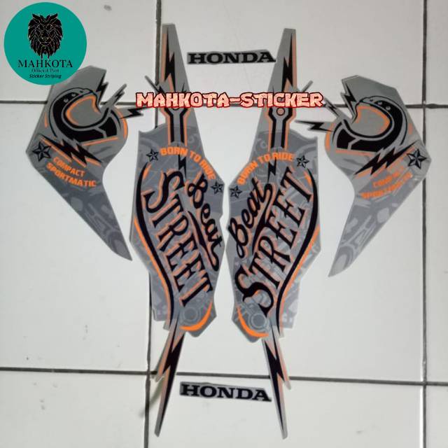 Honda beat street 2019 silver quality motorcycle body Item Sticker Crown Sticker