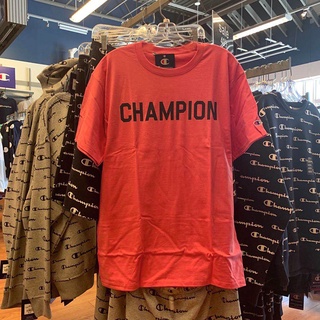 Champion เสื้อยืดลําลอง ผ้าฝ้าย แขนสั้น คอกลม พิมพ์ลายโลโก้ สําหรับผู้ชาย