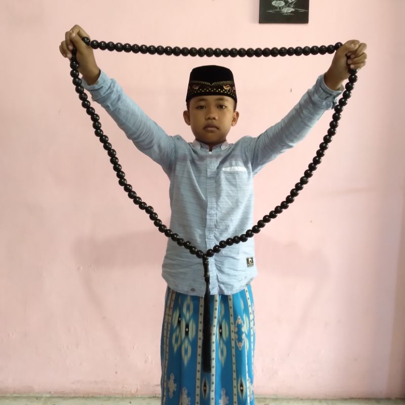 Jumbo walikukun Tasbih ธัญพืชสีดํา 20 มม. 99 เมล็ด