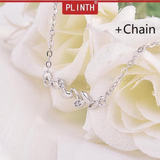 PLINTH สร้อยคอเงินแท้ 925 ใบละเอียดอ่อนมินิมินิมอลที่เรียบง่ายคอไหปลาร้า2164