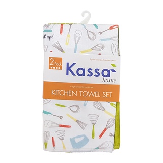 🔥สินค้าขายดี!! ผ้าไมโครไฟเบอร์ ลาย Kitchen KASSA HOME ขนาด 41 x 48 ซม. (แพ็ค 2 ชิ้น) สีเขียว 🚚พิเศษ!!✅