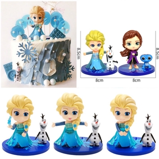 ฟิกเกอร์ frozen elsa anna olaf สําหรับตกแต่งเค้ก 4 ชิ้น