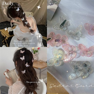 5Pcs Sweet Girl Mermaid Princess Butterfly Hair Clips Grab Colorful Hairpins Hair Accessories